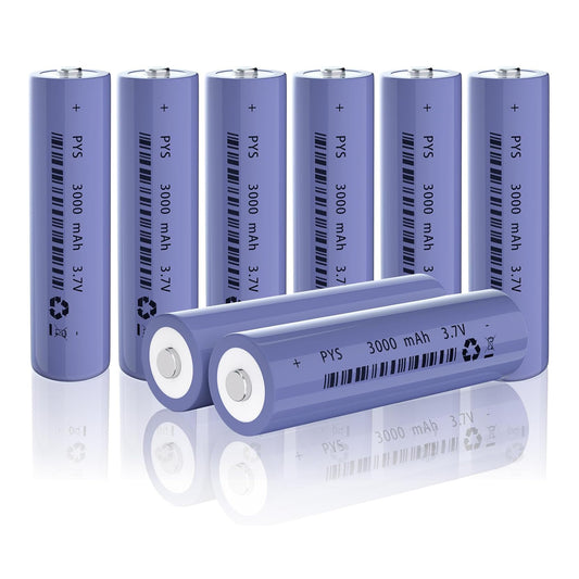 JYJYPB 18650 Rechargeable Battery 3.7V 18650 Battery Li-ion Cell 3000mAh for Flashlight, 8 Packs