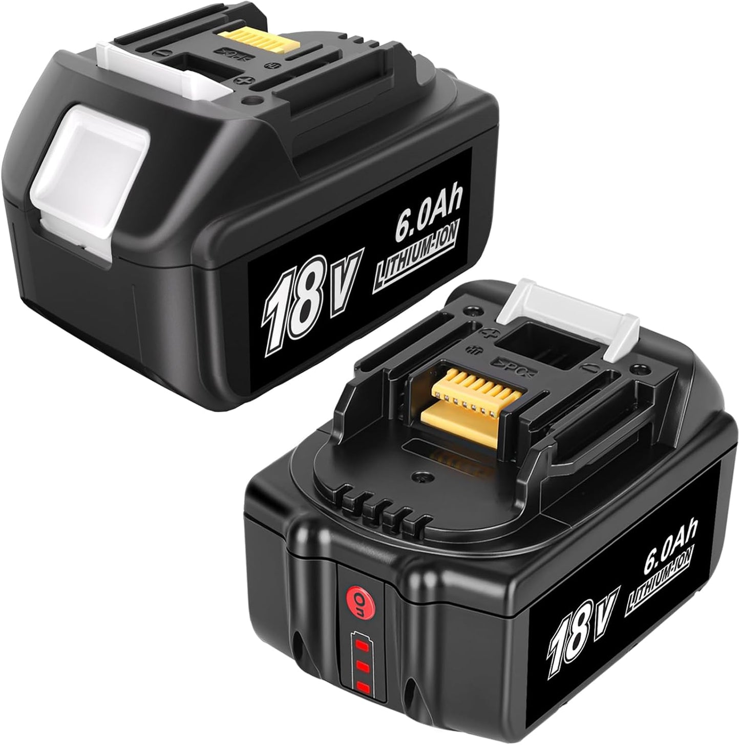 JYJZPB 2 Pack 18V Batteries Compatible for Makita 18 Volt Battery BL1860B BL1820B BL1830B BL1840B BL1850B LXT-400 Fit for Makita 18V Cordless Power Tools, with 6000 mAh High Capacity