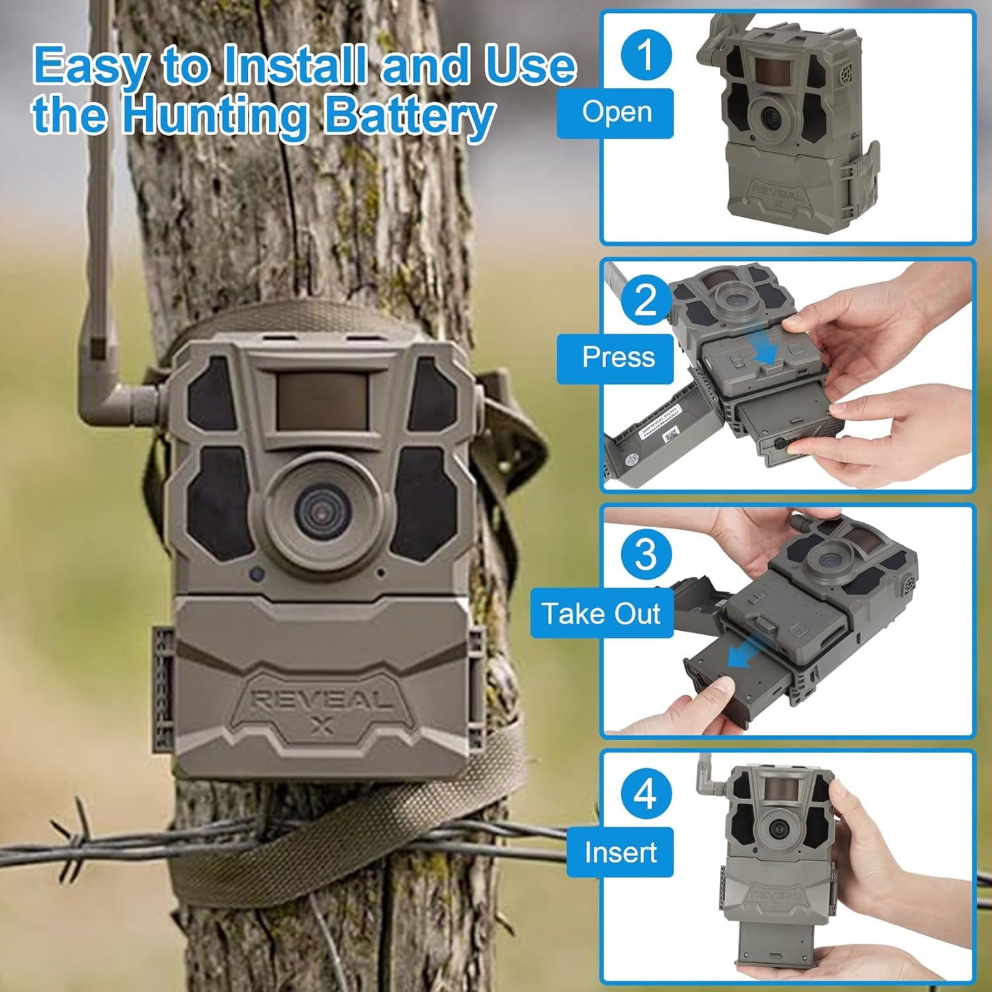 JYJZPB Hunting Camera Rechargeable Battery Compatible for Reveal Trail Cameras X Gen 2.0, X, X Pro, XB, SK Camera 6000mAh