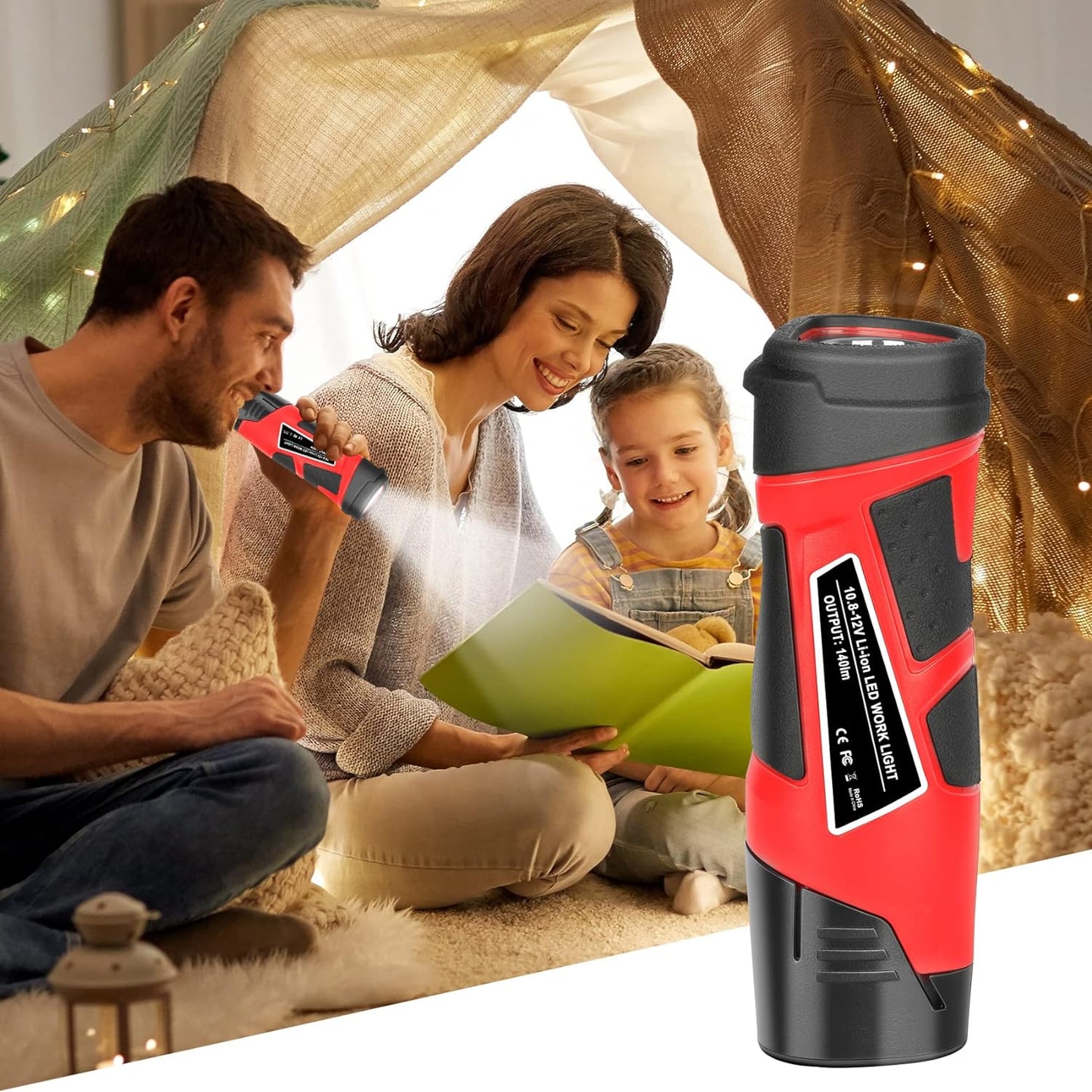 JYJZPB 12-Volt Milwaukee M12 LED Work Light Bare Tool Flashlight Compatible for Milwaukee M12 Battery 48-11-2401 48-11-2420 48-11-2412 48-11-2440