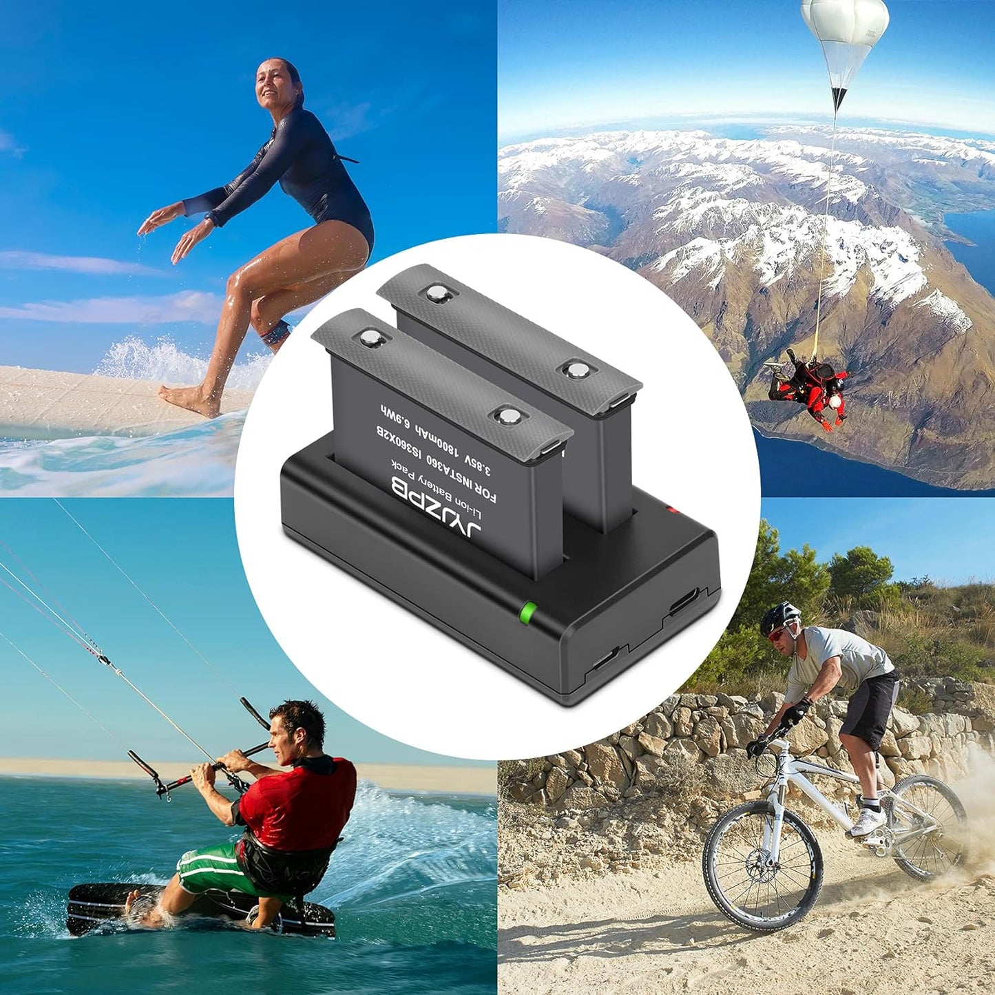 2 Packs JYJZPB 1800mAh Camera Battery Fit for Insta360 ONE X2 ONLY Dual USB Charger for Insta360 ONE X2 Battery ONLY