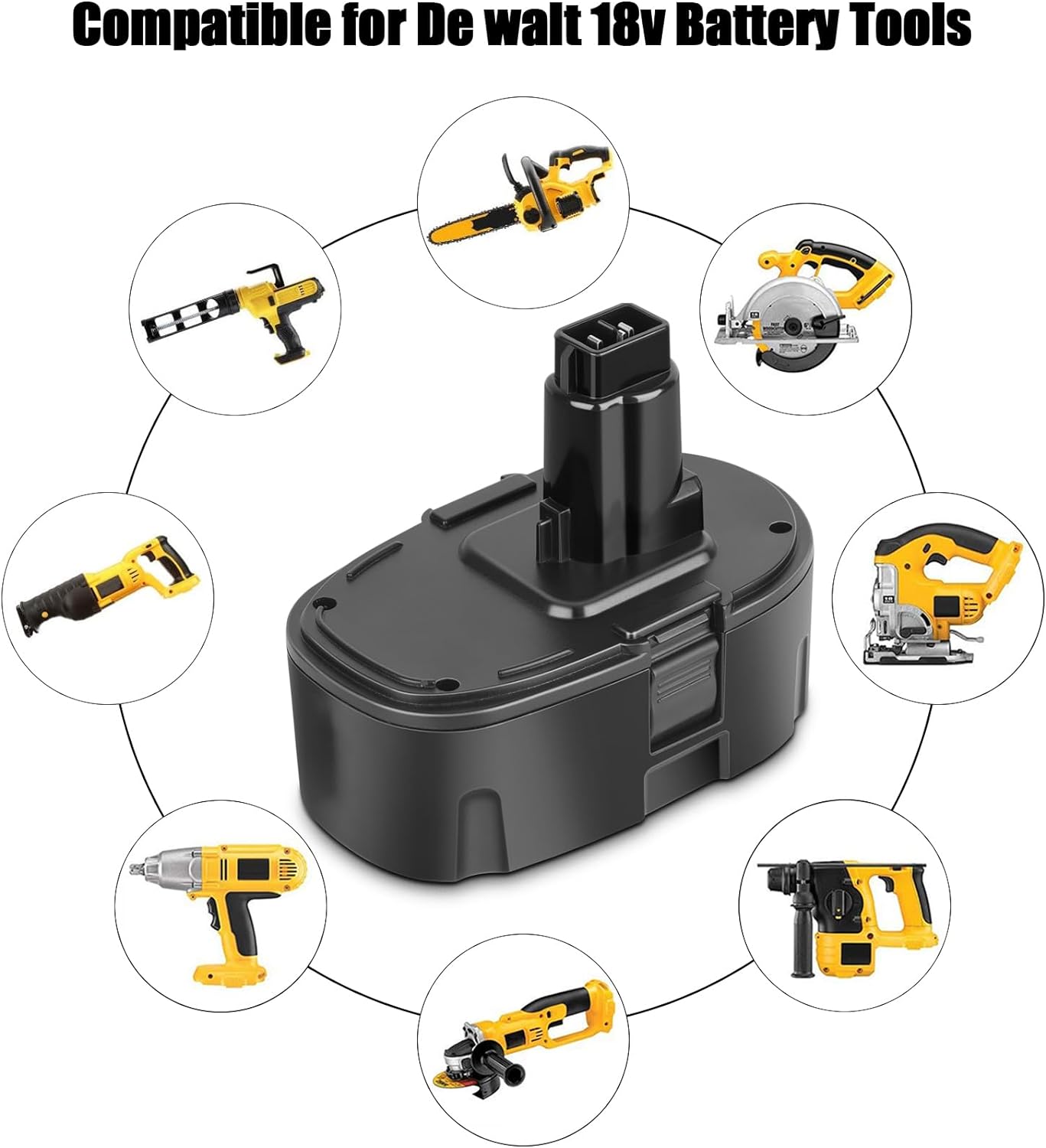 2 Packs JYJZPB 4.5Ah DC9096 DC9098 for DeWalt 18V XRP Battery Replacement DC9099 DW9098 DW9099 DW9095 DW9096 DE9039 for DeWalt XRP Cordless Power Tools