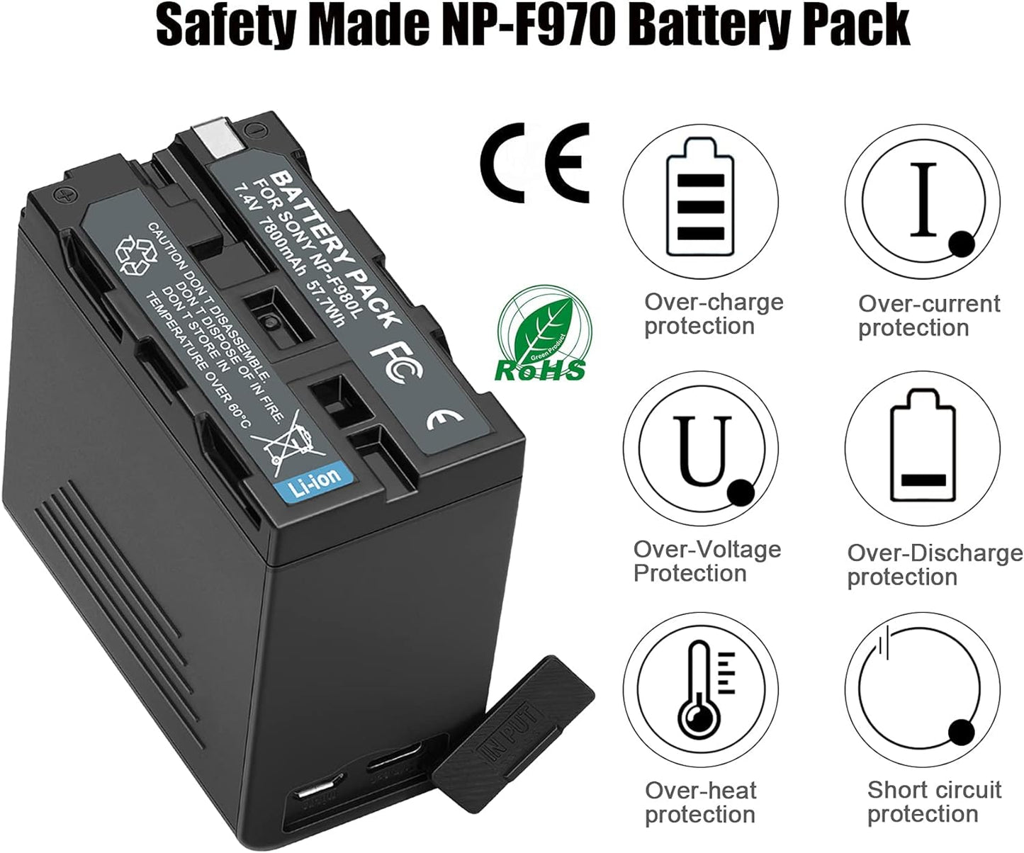 2 Packs JYJZPB NP-F970 Replace Camera Battery for Sony NP-F970 NP-F960 NP-F950 NP-F930 NP-F550 NP-F530 NP-F570 Battery and Sony Handycams