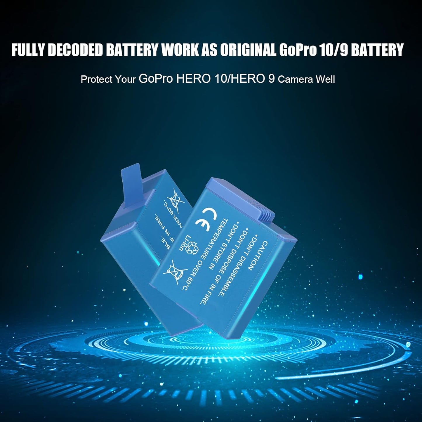 2 Packs JYJZPB Enduro Batteries for GoPro Hero 11, Hero 10, GoPro Hero 9 Black, 3-Channel Quick Battery Charger Station for Hero 11, Hero 10/ Hero 9 GoPro Enduro Battery