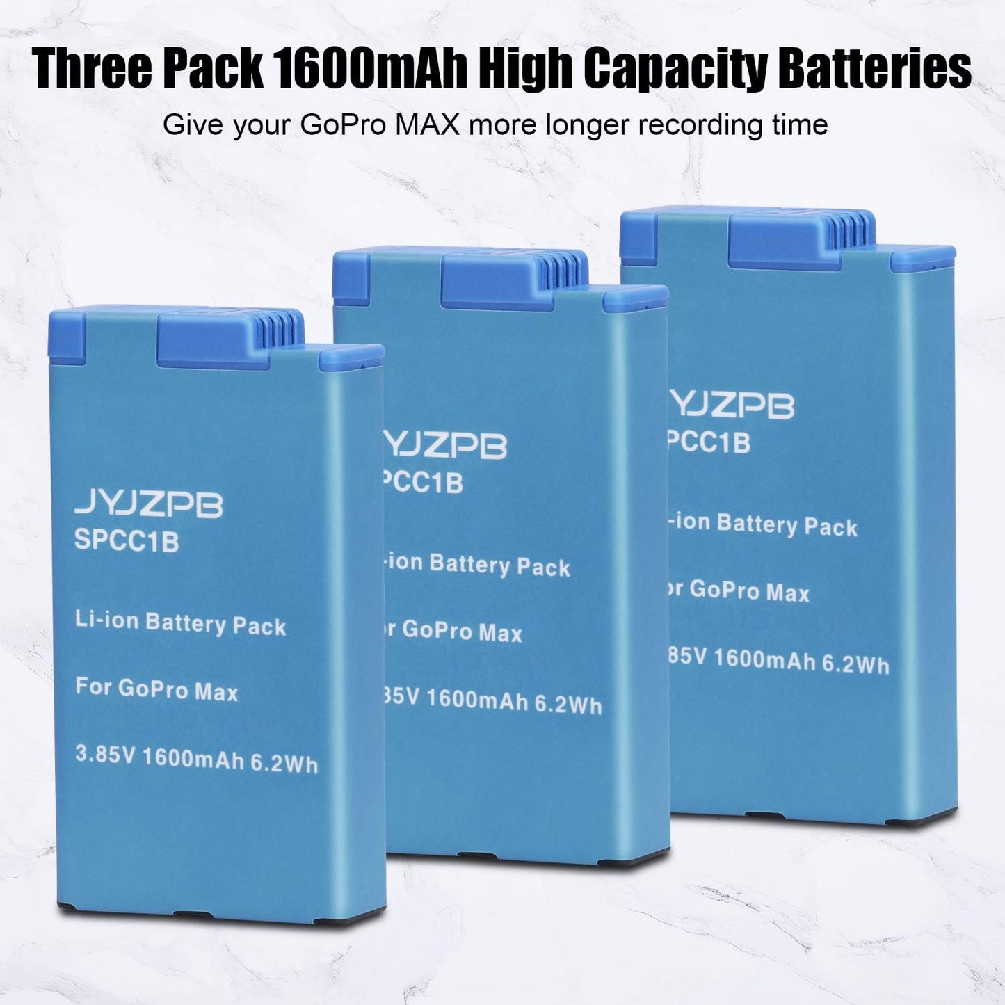 3-Packs JYJZPB MAX Replacement Battery 3-Channel Battery Charger for GoPro MAX 360 (Fully Compatible for Original GoPro MAX)