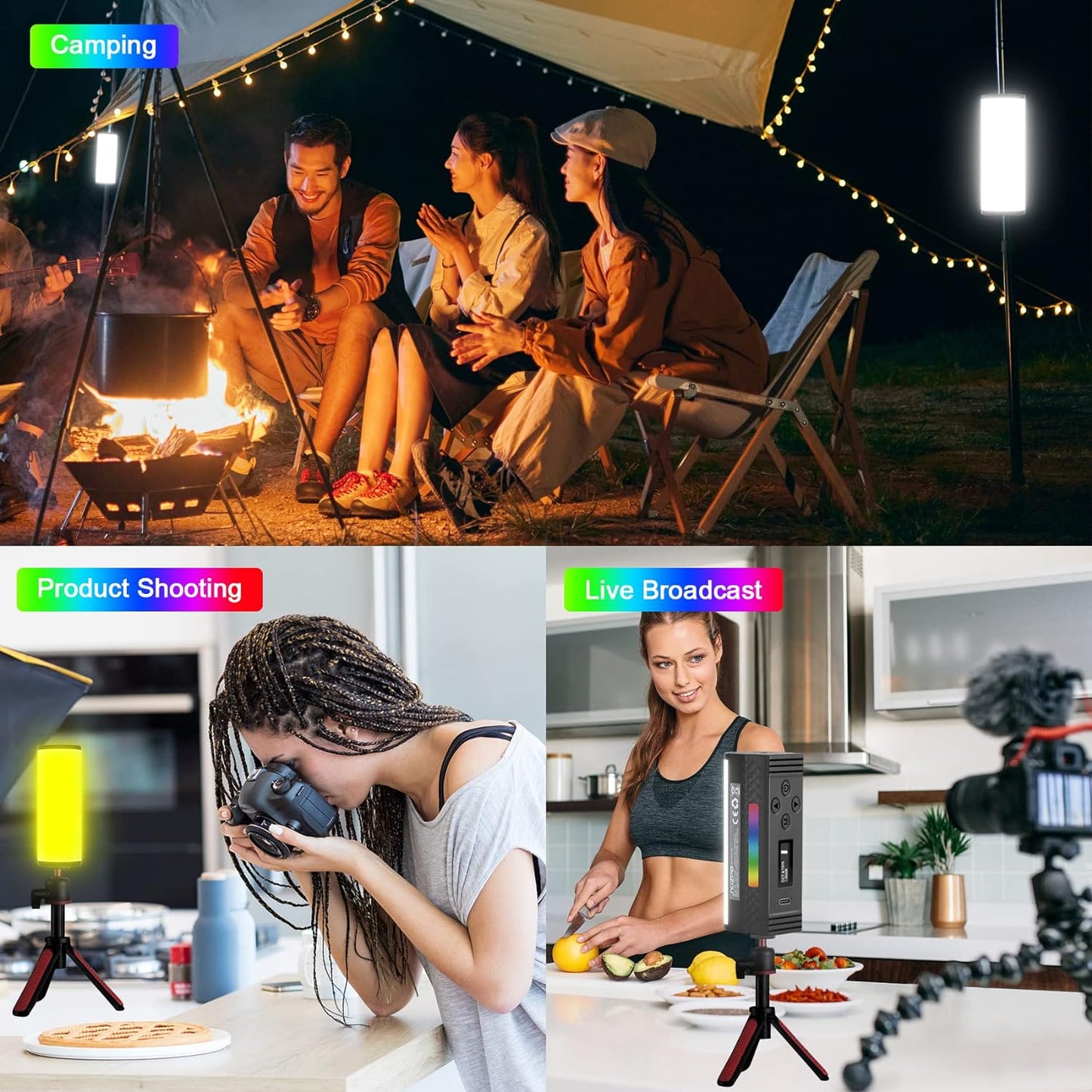 JYJZPB Magnetic Handheld RGB Stick Light Wand 360° Full RGB Light Mini LED Video Light Stick for Photography TikTok YouTube Vlog