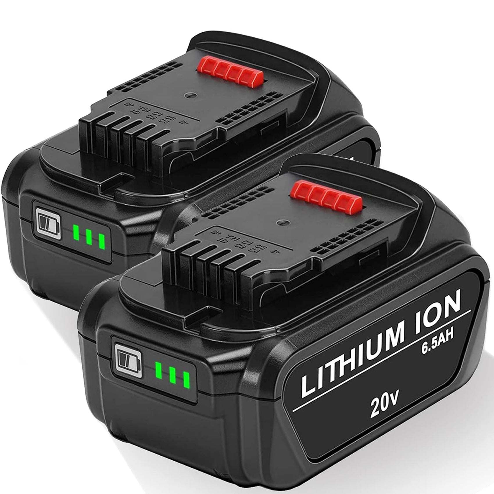 2-Pack 20V 6.0Ah Replacement Batteries For DeWalt Power Tools - Compatible With DCB206, DCD, DCF, DCG Series
