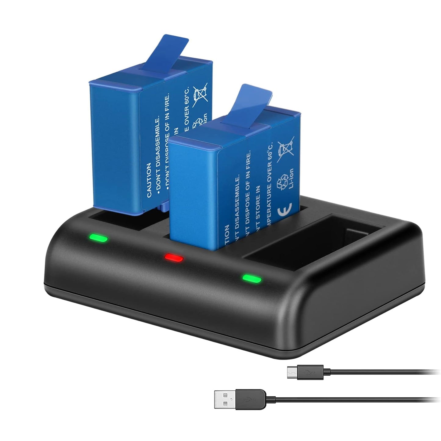 2 Packs JYJZPB Enduro Batteries for GoPro Hero 11, Hero 10, GoPro Hero 9 Black, 3-Channel Quick Battery Charger Station for Hero 11, Hero 10/ Hero 9 GoPro Enduro Battery