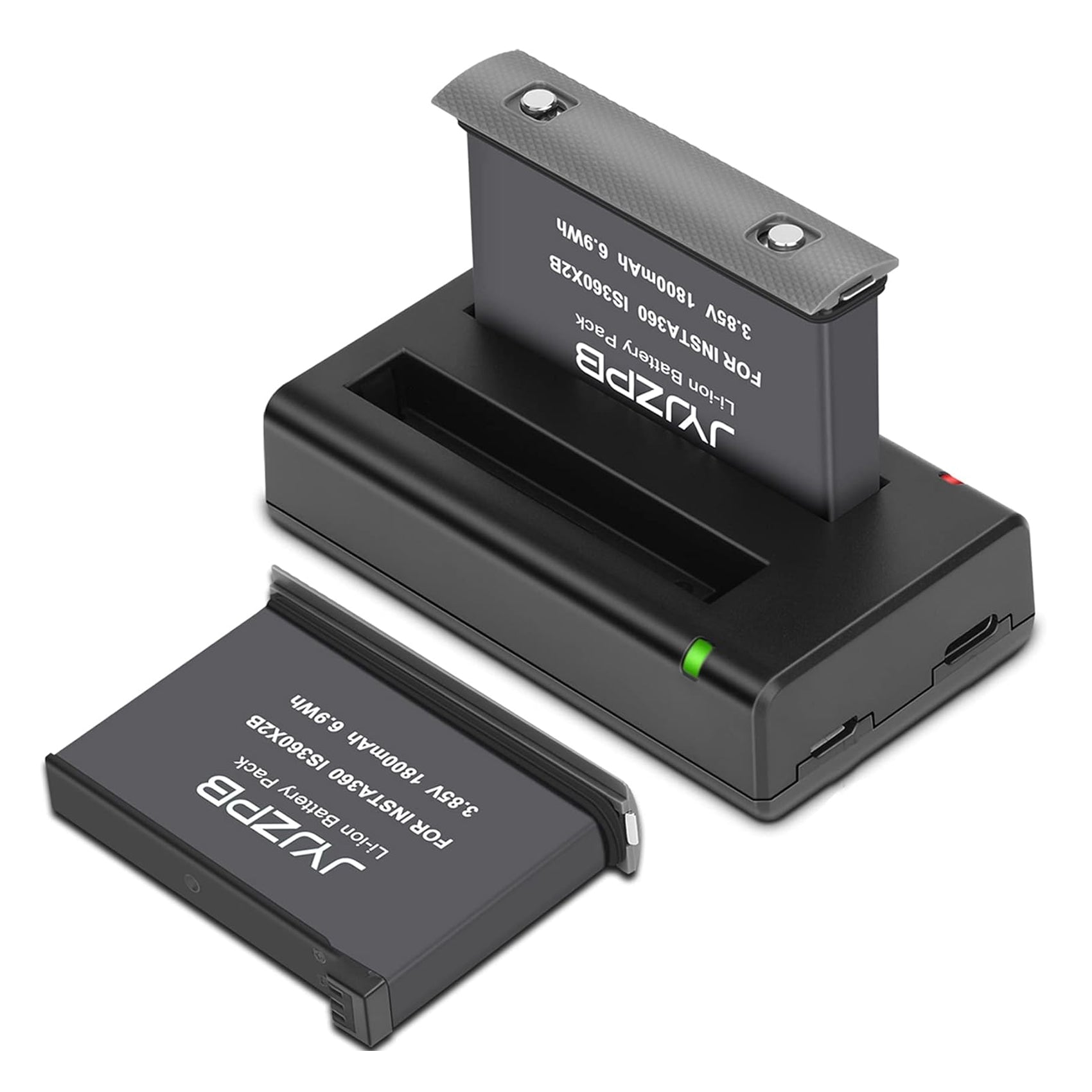 Vhbw Dubbele USB-lader Voor Insta360 One X Accu's – Opladen Van Twee Batterijen Tegelijk, Geschikt Voor Actioncams En DSLR's