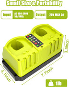 JYJZPB 18V Dual-Port Simultaneous Charger for Ryobi ONE+ 18 Volt Battery P102 P103