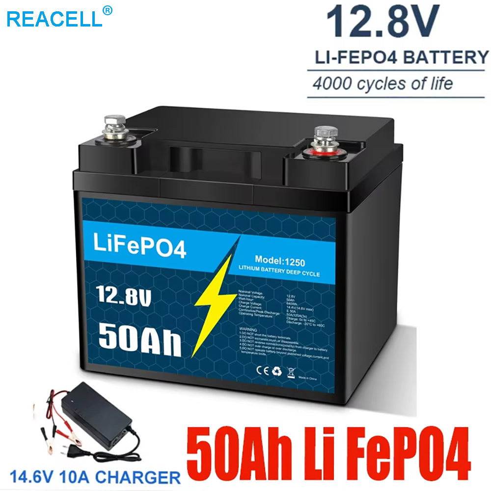 KUNLUN 12V 50Ah LiFePO4 Lithium Battery, Built-in BMS, Deep Cycles and 10 Year Lifespan, 640Wh Support in Series/Parallel, Perfect for RV, Camping, Trailer, Trolling Motor, Home Solar Off-Grid System