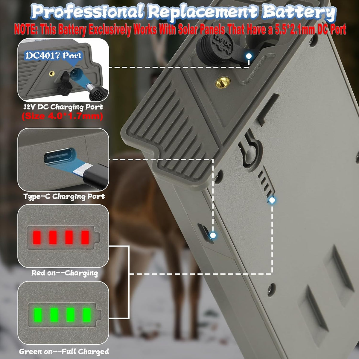 JYJZPB 4PCS Lithium Battery & 4 Port Charger for Reveal Cellular Trail Camera X Gen 3.0, Pro 3.0, 2.0
