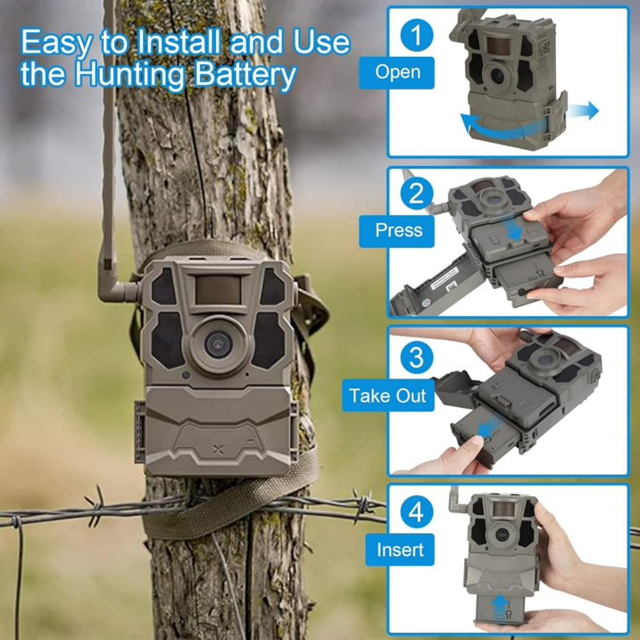 JYJZPB 4PCS Lithium Battery & 4 Port Charger for Reveal Cellular Trail Camera X Gen 3.0, Pro 3.0, 2.0