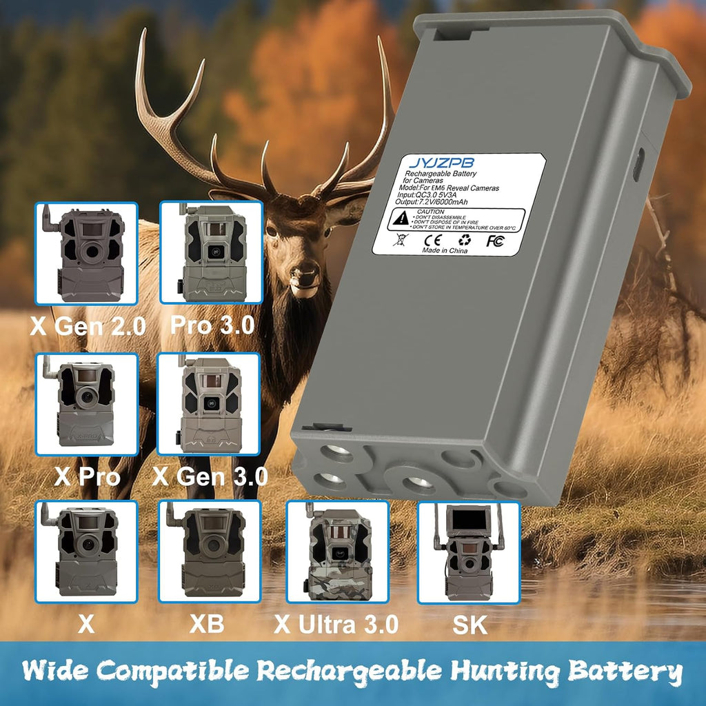 JYJZPB 4PCS Lithium Battery & 4 Port Charger for Reveal Cellular Trail Camera X Gen 3.0, Pro 3.0, 2.0