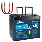 REACELL 12V 120Ah LiFePo4 Battery Pack For 4S4P BMS RV,Boat Motors,Solar Powerlar Wind 12.8V Lithium Iron Phosphate Battery