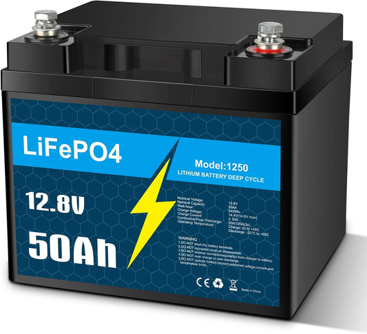 KUNLUN 12V 50Ah LiFePO4 Lithium Battery, Built-in BMS, Deep Cycles and 10 Year Lifespan, 640Wh Support in Series/Parallel, Perfect for RV, Camping, Trailer, Trolling Motor, Home Solar Off-Grid System