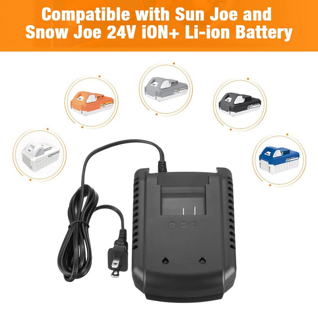 JYJZPB 24V Fast Charger for SNOW JOE + SUN JOE IONMAX 24-Volt Lithium-ion Batteries
