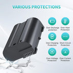 JYJZPB 2 Packs EN-EL15 Batteries for Nikon D7500, D750, Z6, Z6 ii, Z6iii, Z7, Z7ii, Z8, D500, D600, D610, D810, D800, D800E, D710E, D850, D7000, D7100, D7200 Camera