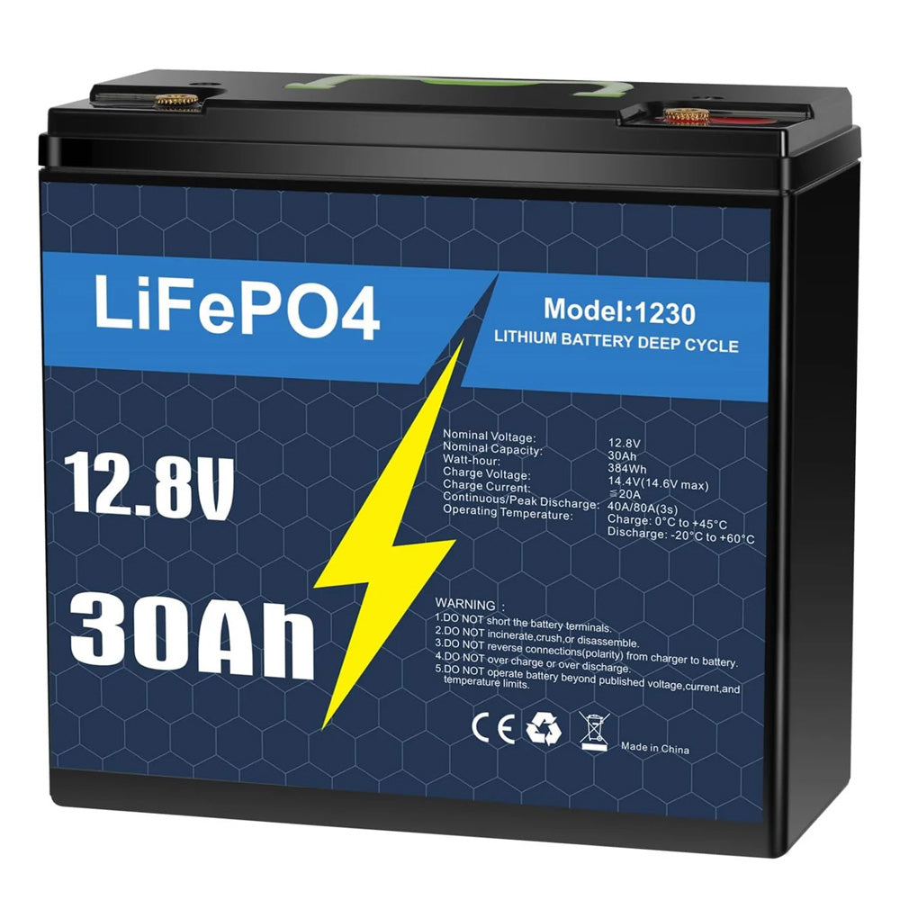 KUNLUN 12V 30Ah Lithium LiFePo4 Battery, Built-in BMS, 3500+ Deep Cycles Batteries, 384Wh Support in Series/Parallel, Phosphate Rechargeable Battery for Solar, RV, Marine,Camping, Home Energy Storage