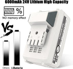 JYJZPB 24V 6.0Ah Battery for Snow Joe + Sun Joe 24-Volt IONMAX Lithium-ion Batteries
