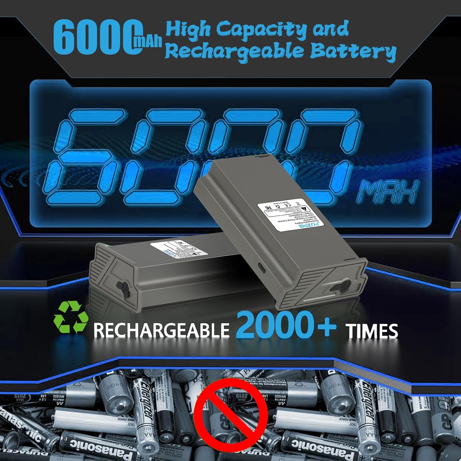 JYJZPB Hunting Camera Rechargeable Battery Compatible for Reveal Trail Cameras X Gen 2.0, X, X Pro, XB, SK Camera 6000mAh