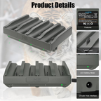 JYJZPB 4PCS Lithium Battery & 4 Port Charger for Reveal Cellular Trail Camera X Gen 3.0, Pro 3.0, 2.0