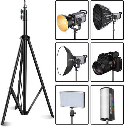 JYJZPB 110''/9.5Ft/280cm Heavy Duty Light Stand Photography Tripod Spring Cushioned Adjustable for Strobe, LED Video Light, Ring Light, Monolight, Reflector, Speedlight, Softbox, Max Load 10KG/22LB