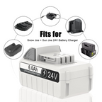 JYJZPB 2X 24V 6.0Ah Battery for Snow Joe + Sun Joe 24-Volt IONMAX Lithium-ion Batteries