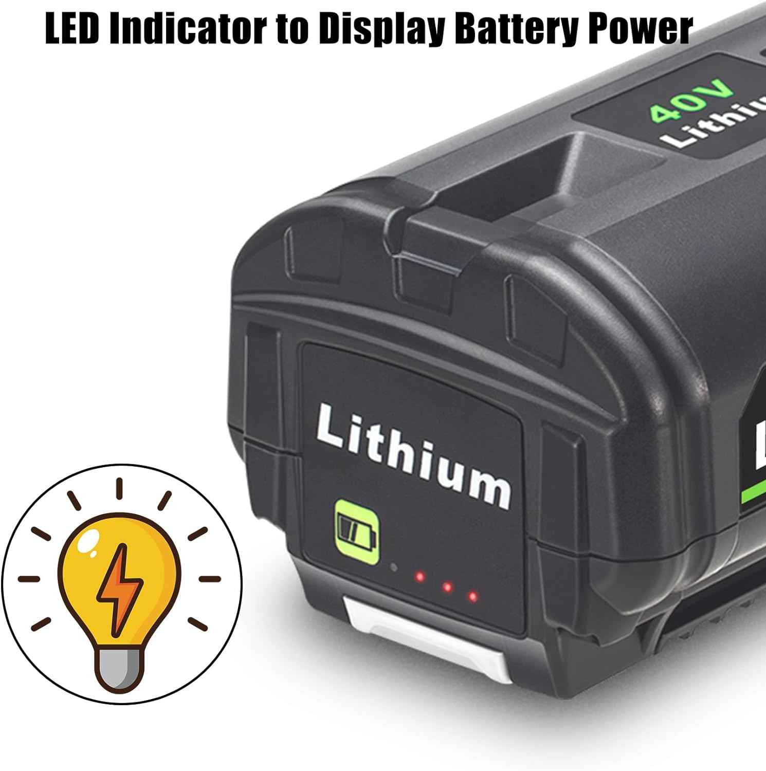 OP4060A 6.0Ah 40V Battery Replacement for RYOBI 40V Battery OP4040A OP4026 OP4030A OP4050A OP4060A1, 2 Packs 40V Battery Compatible for RYOBI 40V Collection Cordless Power Tools