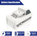 JYJZPB 6.0Ah Battery + Quick Charger for Snow Joe + Sun Joe 24 Volt IONMAX Starter Kit
