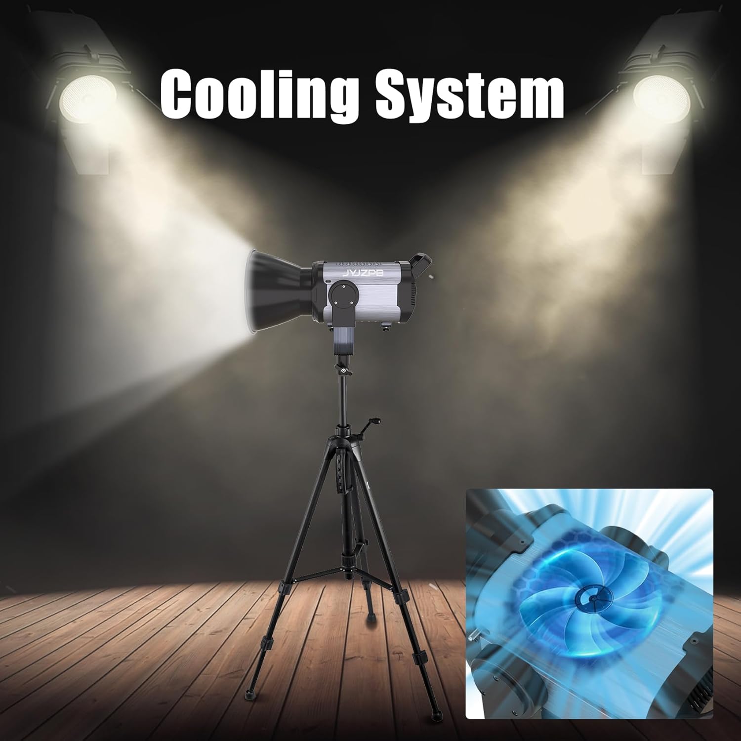 JYJZPB 200W COB LED Video Light with Remote Control, All Metal Bi Color COB Continuous Output Lighting with 60000Lux/1m 3200K-5600K CRI/TLCI97 for YouTube/TikTok/Video Recording