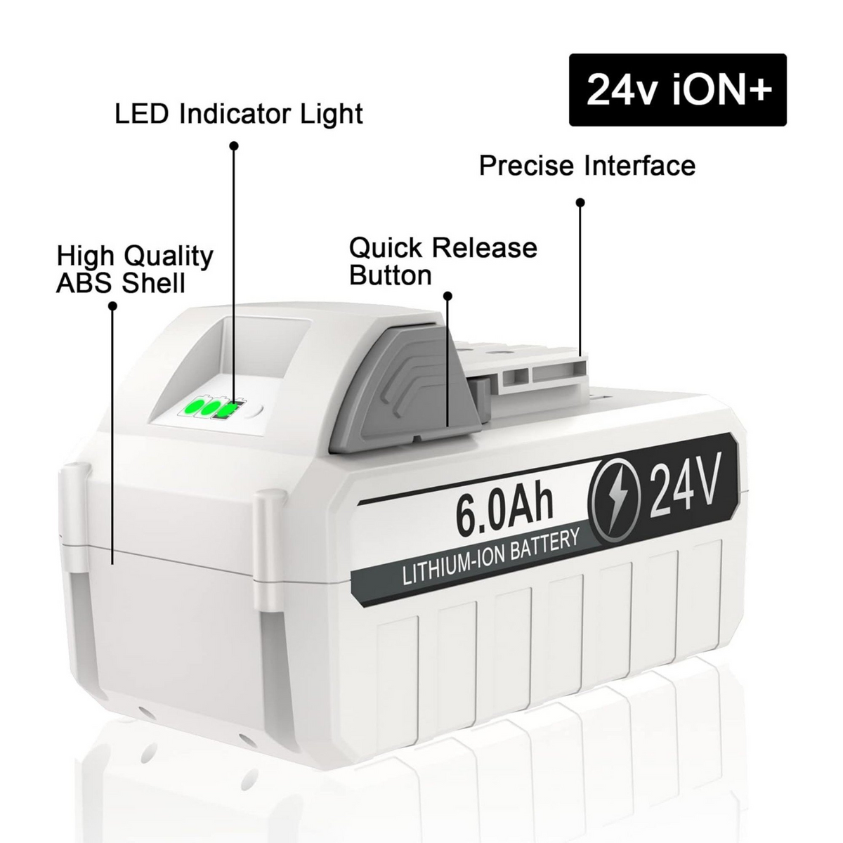 JYJZPB 2X 24V 6.0Ah Battery for Snow Joe + Sun Joe 24-Volt IONMAX Lithium-ion Batteries