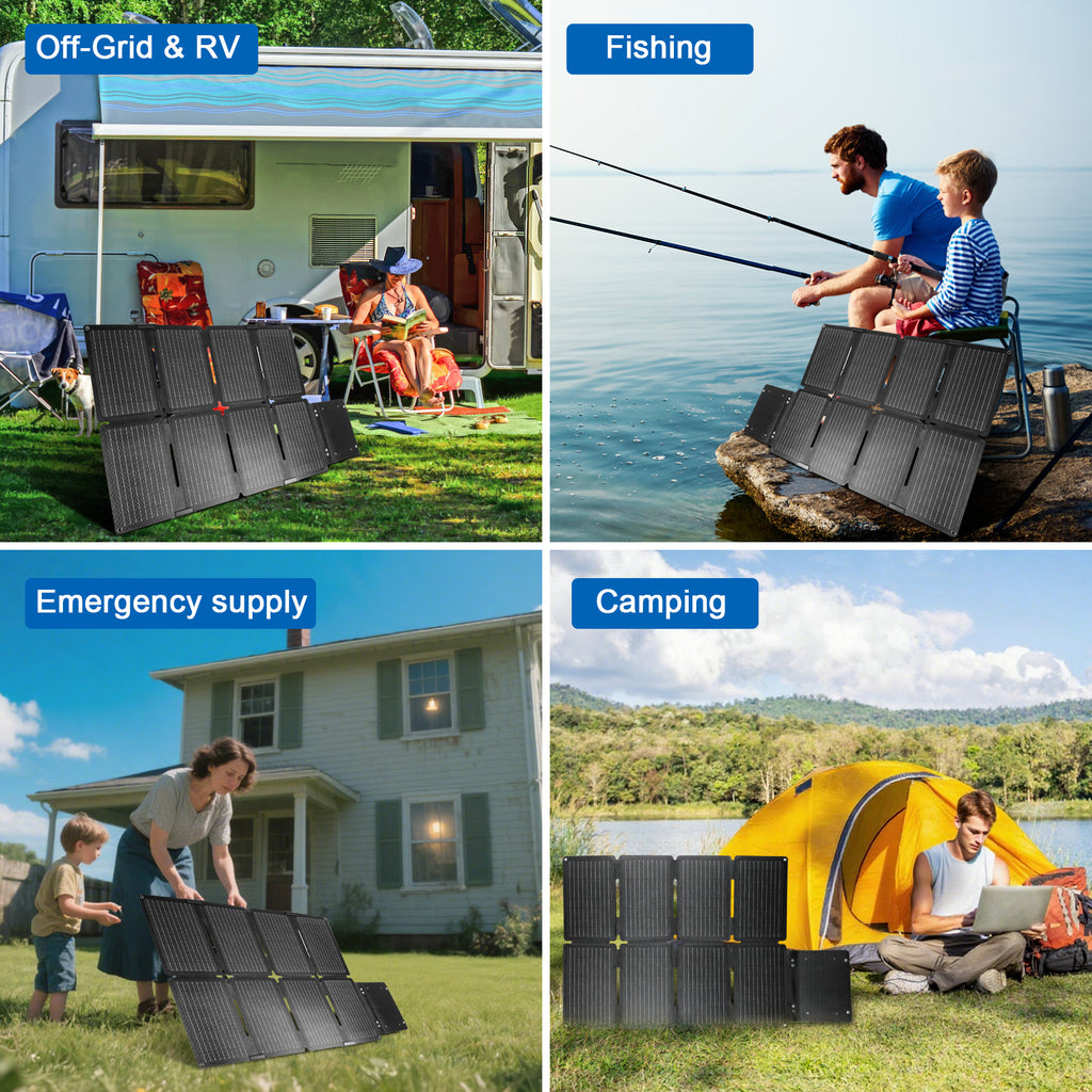 KUNLUN Flexible Foldable Solar Panel 90W Camping Portable Folding Solar Panel IP67 Solar Cell Solar Charger Travel&Phone&Boat&RV