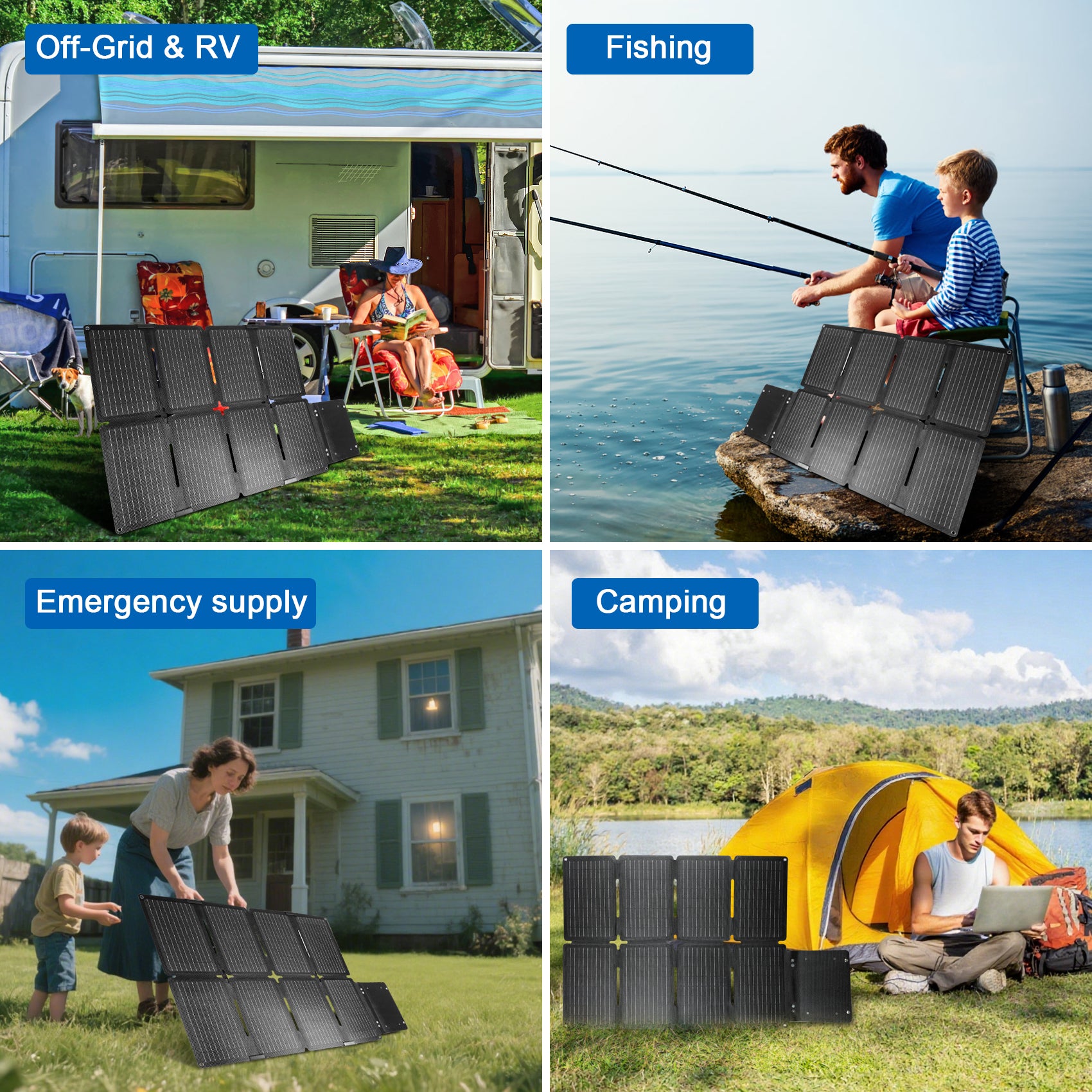 KUNLUN Flexible Foldable Solar Panel 90W Camping Portable Folding Solar Panel IP67 Solar Cell Solar Charger Travel&Phone&Boat&RV