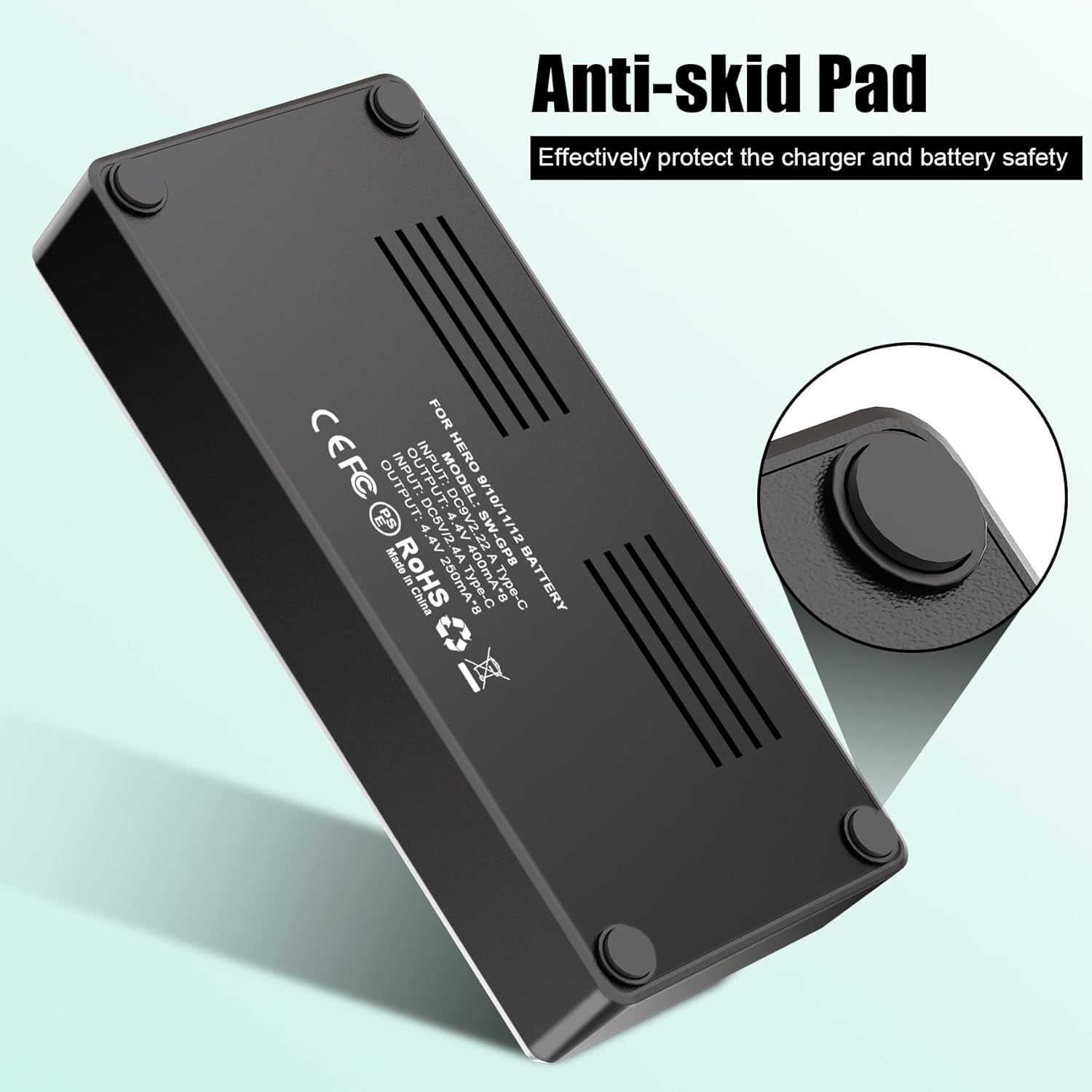 JYJZPB 8 Slot Battery Charger for GoPro Hero12 Hero11 Hero10 Hero9 Black Enduro Battery Fast Battery Charger with Type C Cable (Batteries not included)