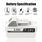 JYJZPB 2X 24V 6.0Ah Battery for Snow Joe + Sun Joe 24-Volt IONMAX Lithium-ion Batteries