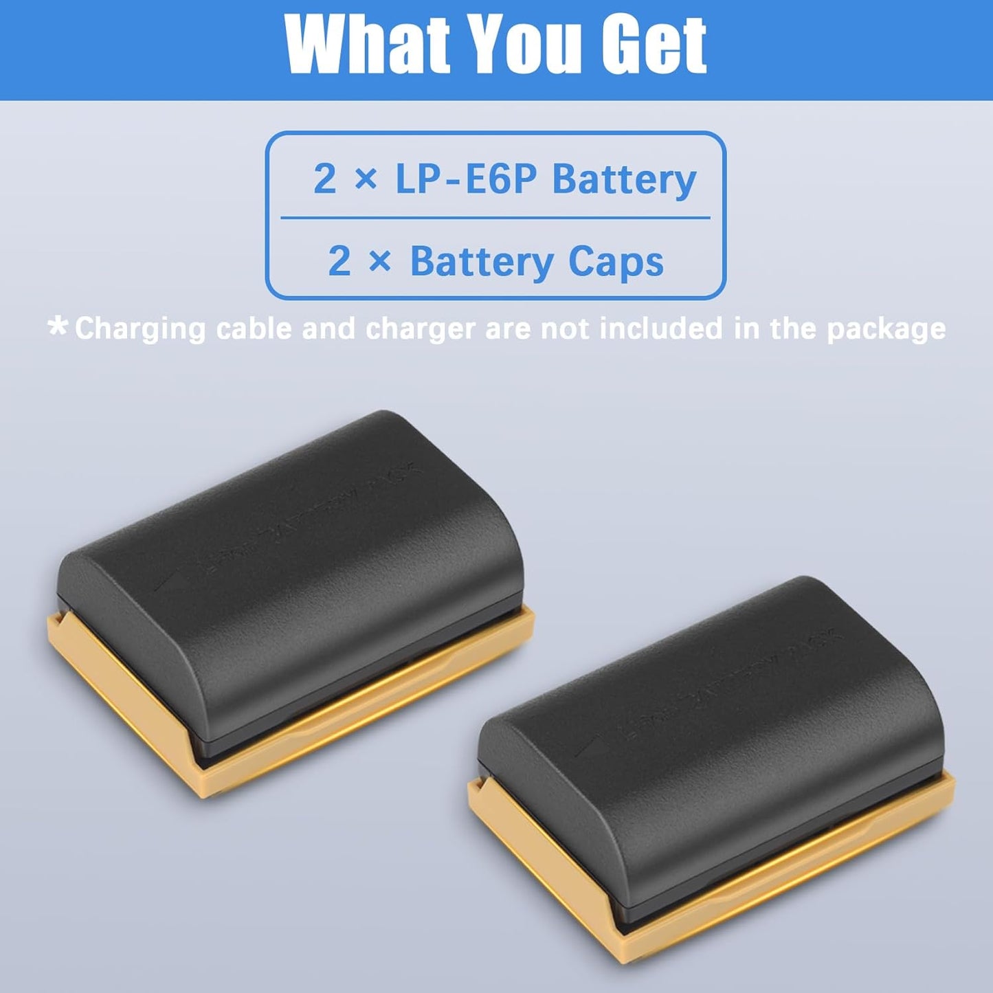 JYJZPB 2 Pack LP-E6P Battery 2800mAh Large Capacity Compatible for Canon EOS R5 Mark II, R6 Mark II, R5 R6 R7 R, 5D Mark IV III 5D 6D 7D 60D 70D 80D 90D Cameras (ONLY Battery)