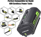 OP4060A 6.0Ah 40V Battery Replacement for RYOBI 40V Battery OP4040A OP4026 OP4030A OP4050A OP4060A1, 2 Packs 40V Battery Compatible for RYOBI 40V Collection Cordless Power Tools