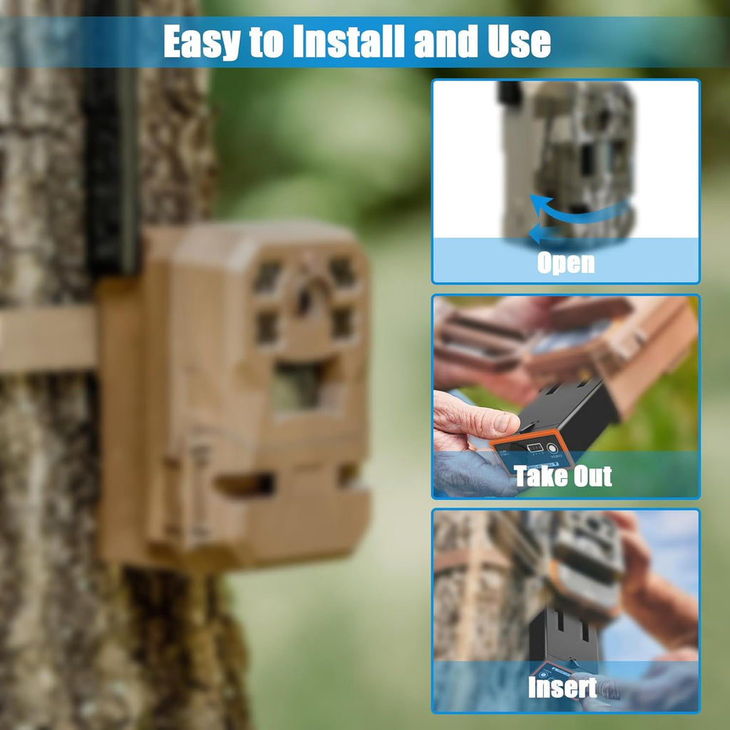 JYJZPB 6.7Ah for EM8 Moultrie Edge Battery Pack, Rechargeable Lithium-Ion Battery for Power Mag Edge Series, Cellular Trail Hunting Camera