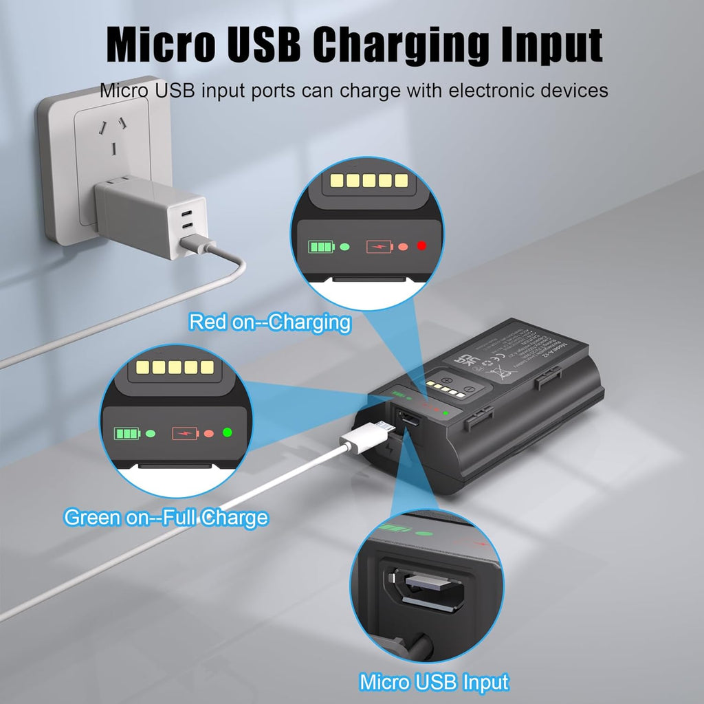 JYJZPB Upgraded Rechargeable for Arlo Doorbell Battery VMA2400 Compatible for Arlo Wire-Free Video Doorbell Battery AVD2001 AVD2001B A-12 7000mAh with Micro Input Port
