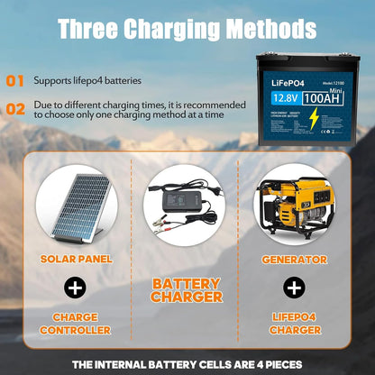 KUNLUN 2Pack 12V 100Ah LiFePO4 Battery, 100A BMS Rechargeable Lithium Battery with Up to 5000 Cycles & 10 Years Lifespan,1280Wh Support in Series and Parallel, Perfect for RV, Solar Energy,Van,Trailer