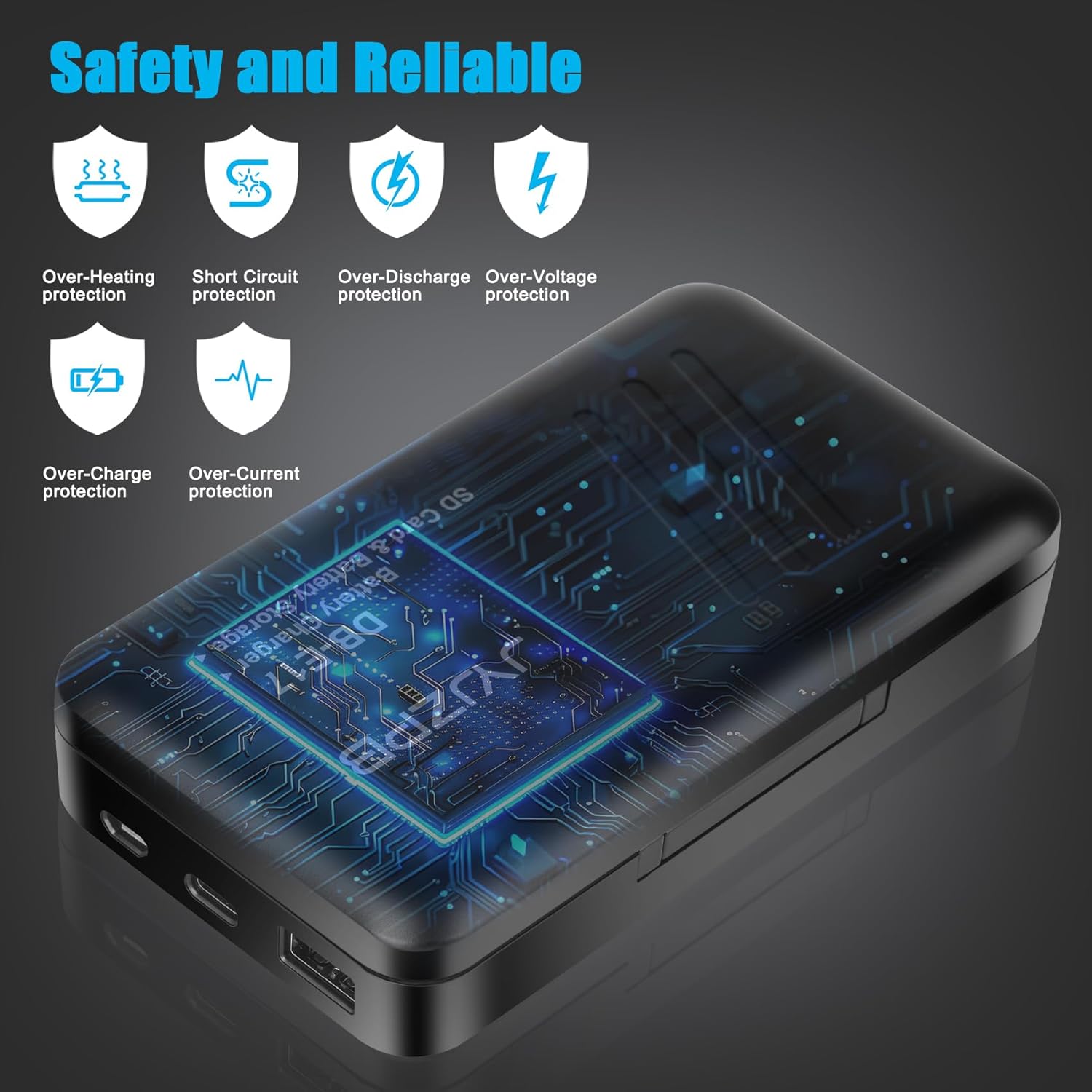 JYJZPB LP-E17 Battery Charger with 2 SD Card Slots and USB Output Fit for Canon EOS R50, R100, R8, RP, R10, Rebel T6i, 7i, 8i, SL2, SL3, 8000D, 750D, M3, M5, M6 Camera Batteries (Battery Charger Only)