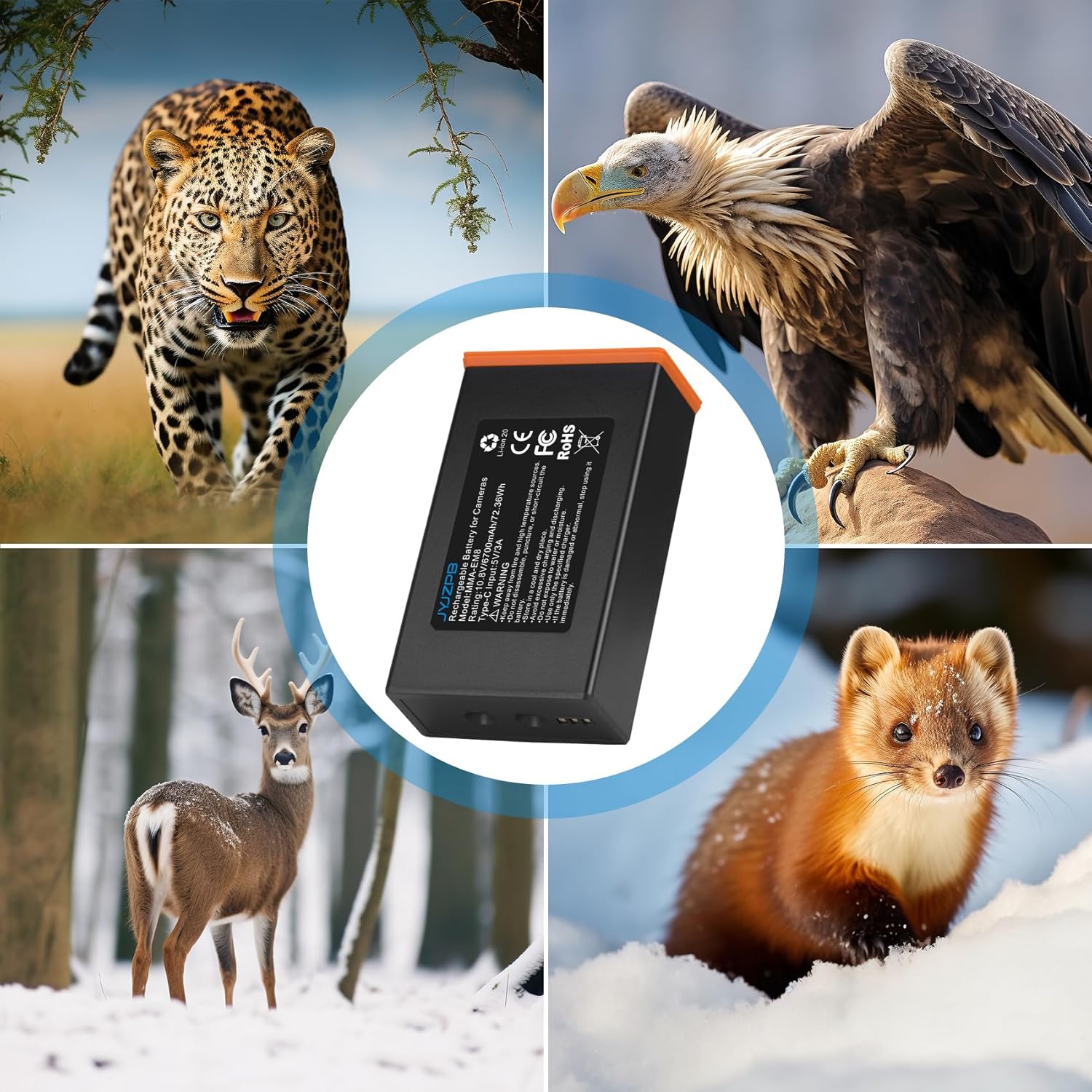 JYJZPB 6.7Ah for EM8 Moultrie Edge Battery Pack, Rechargeable Lithium-Ion Battery for Power Mag Edge Series, Cellular Trail Hunting Camera