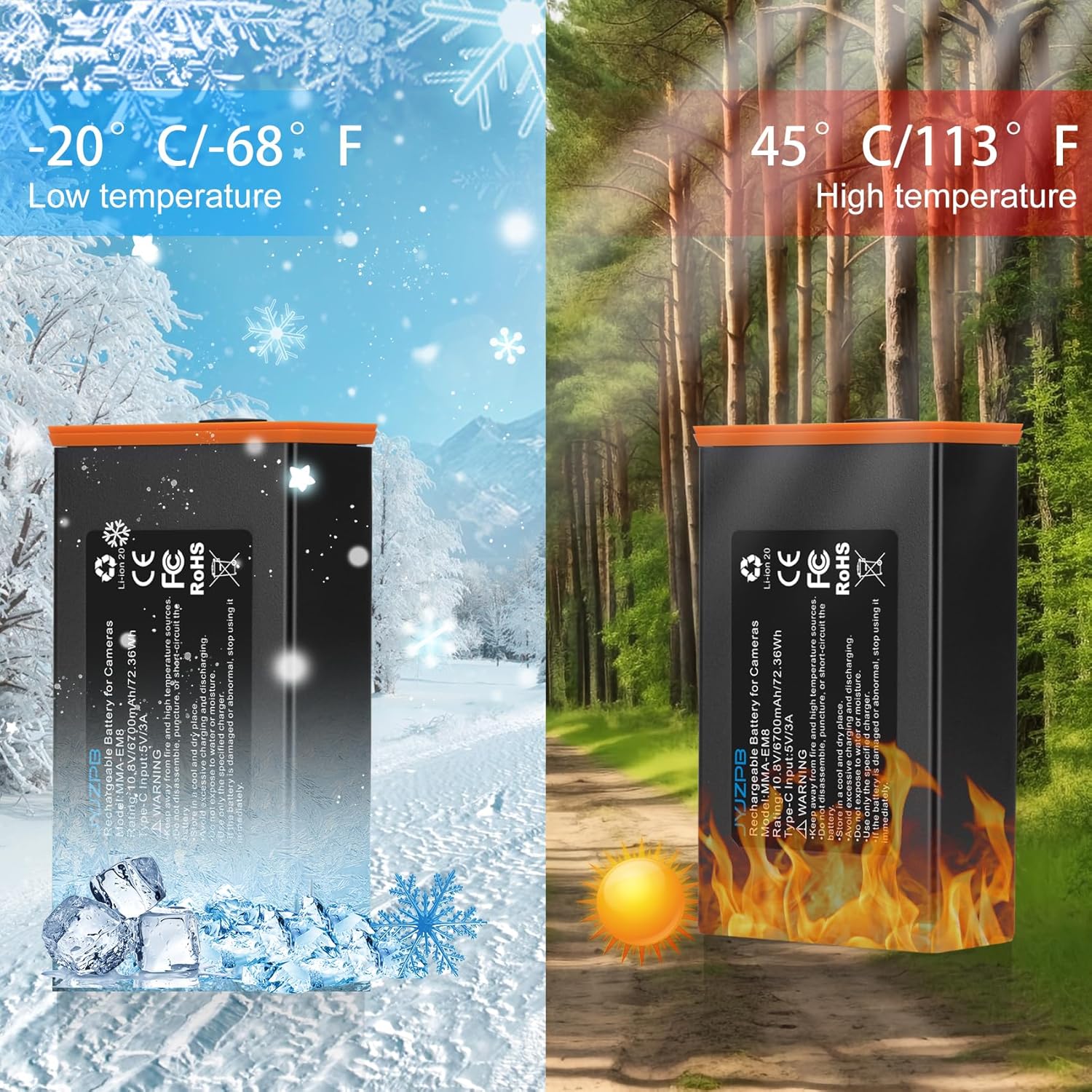 JYJZPB 6.7Ah for EM8 Moultrie Edge Battery Pack, Rechargeable Lithium-Ion Battery for Power Mag Edge Series, Cellular Trail Hunting Camera