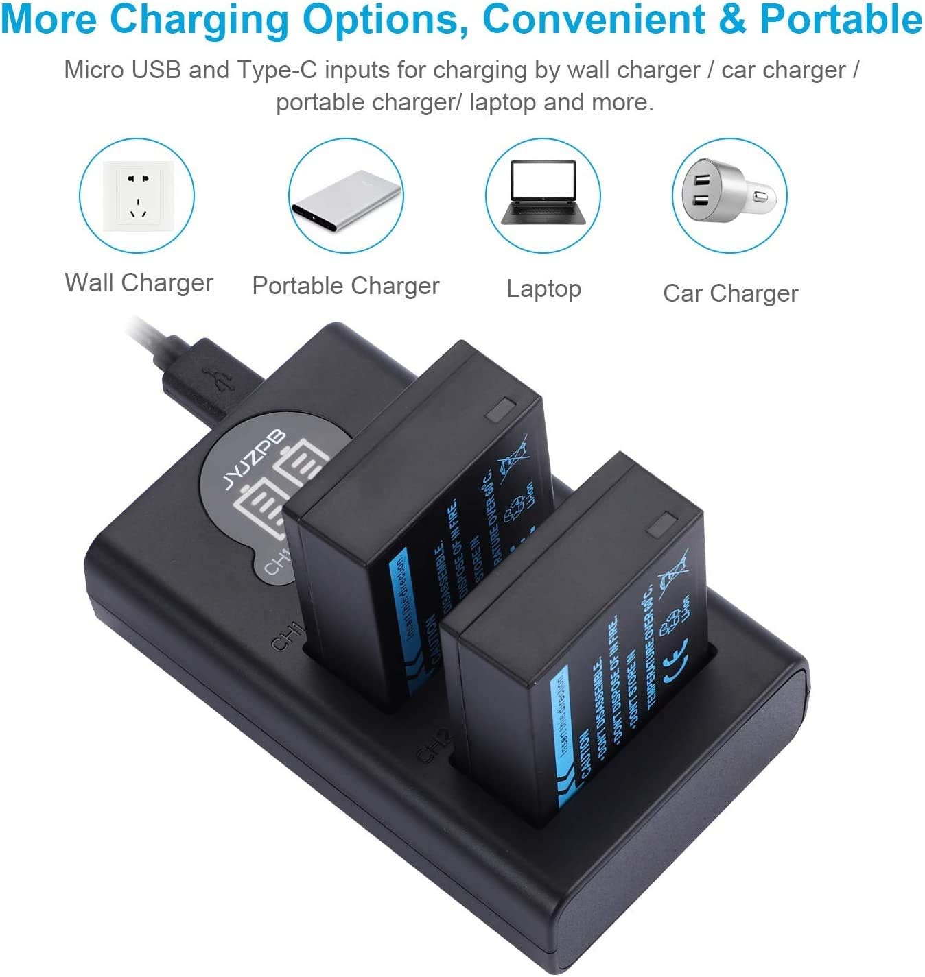 2 Packs JYJZPB 1140mAh NP-W126S NP-W126 Fujifilm Batteries Charger Set for Fuji X-T3 X-T2 X-T1 X-A5 X-A10 X-A7 X-A5 X-A3 X-A2 X-A1 X-E2 X-E1 X100F X-H1 X-M1 X-Pro2 X-Pro1 Fujifilm X-T20 X-T10 X-T30 X-T100 X-T200