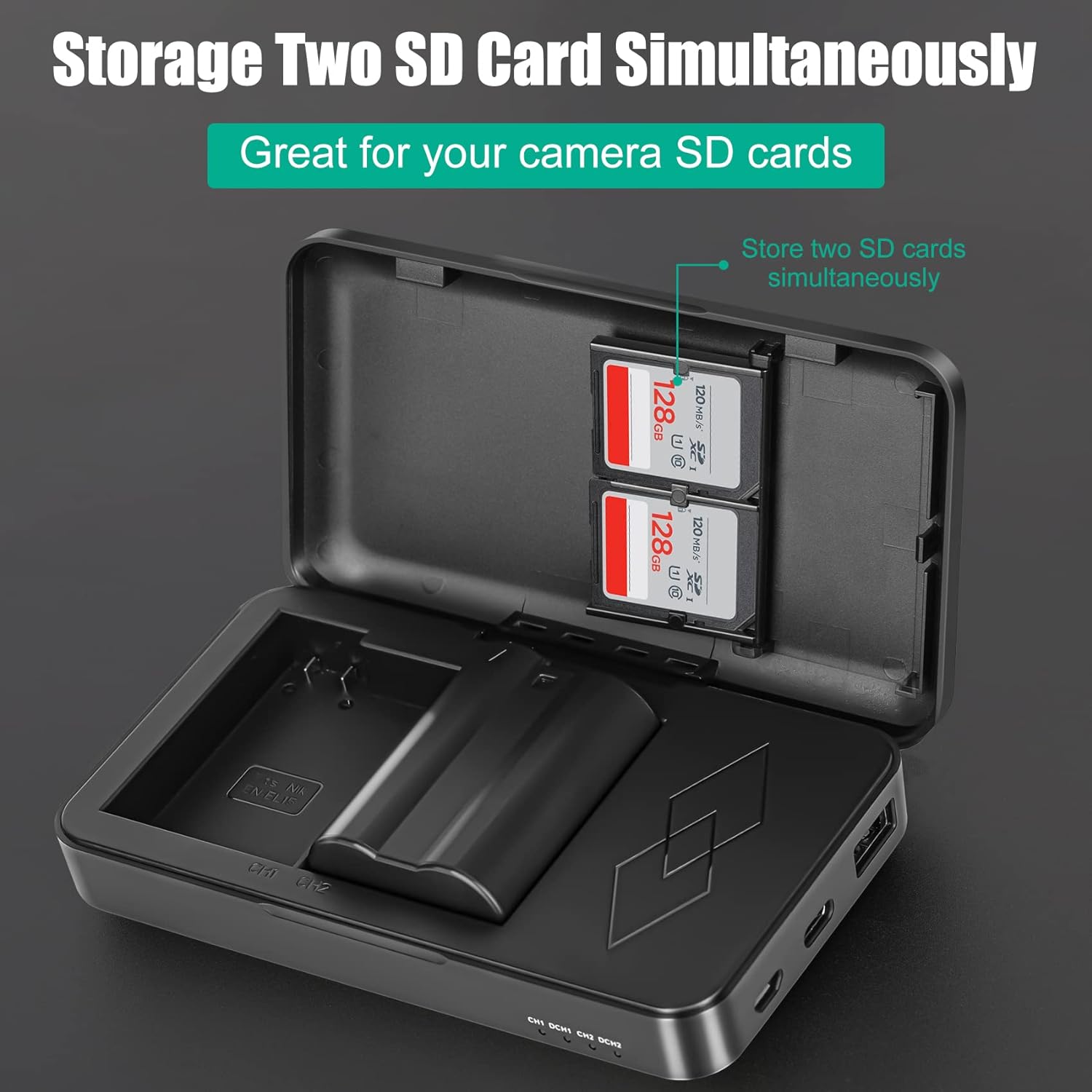 2 Packs JYJZPB EN-EL15B Nikon Camera Batteries Rechargeable and Charger Case for Nikon D7500 Battery, D750 Battery, Z6, Z7, Z8, D500, D600, D610, D810, D800, D800E, D710E, D850, D7000, D7100, D7200