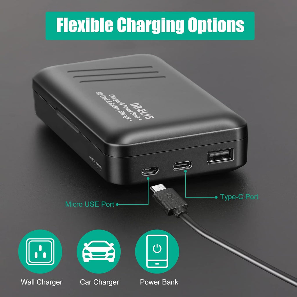 2 Packs JYJZPB EN-EL15B Nikon Camera Batteries Rechargeable and Charger Case for Nikon D7500 Battery, D750 Battery, Z6, Z7, Z8, D500, D600, D610, D810, D800, D800E, D710E, D850, D7000, D7100, D7200