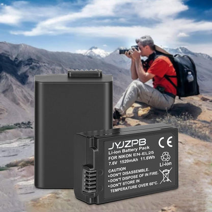 2 Packs JYJZPB 1520mAh EN-EL25 Digital Camera Batteries Replace for Nikon Z50, Z 50