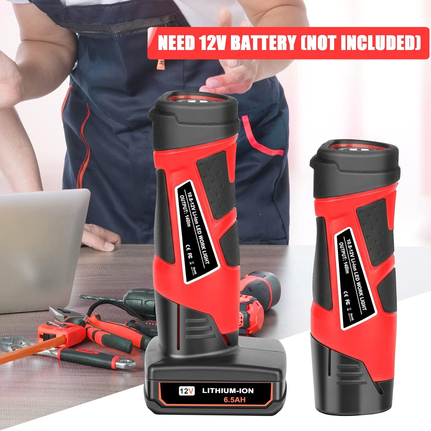 JYJZPB 12-Volt Milwaukee M12 LED Work Light Bare Tool Flashlight Compatible for Milwaukee M12 Battery 48-11-2401 48-11-2420 48-11-2412 48-11-2440