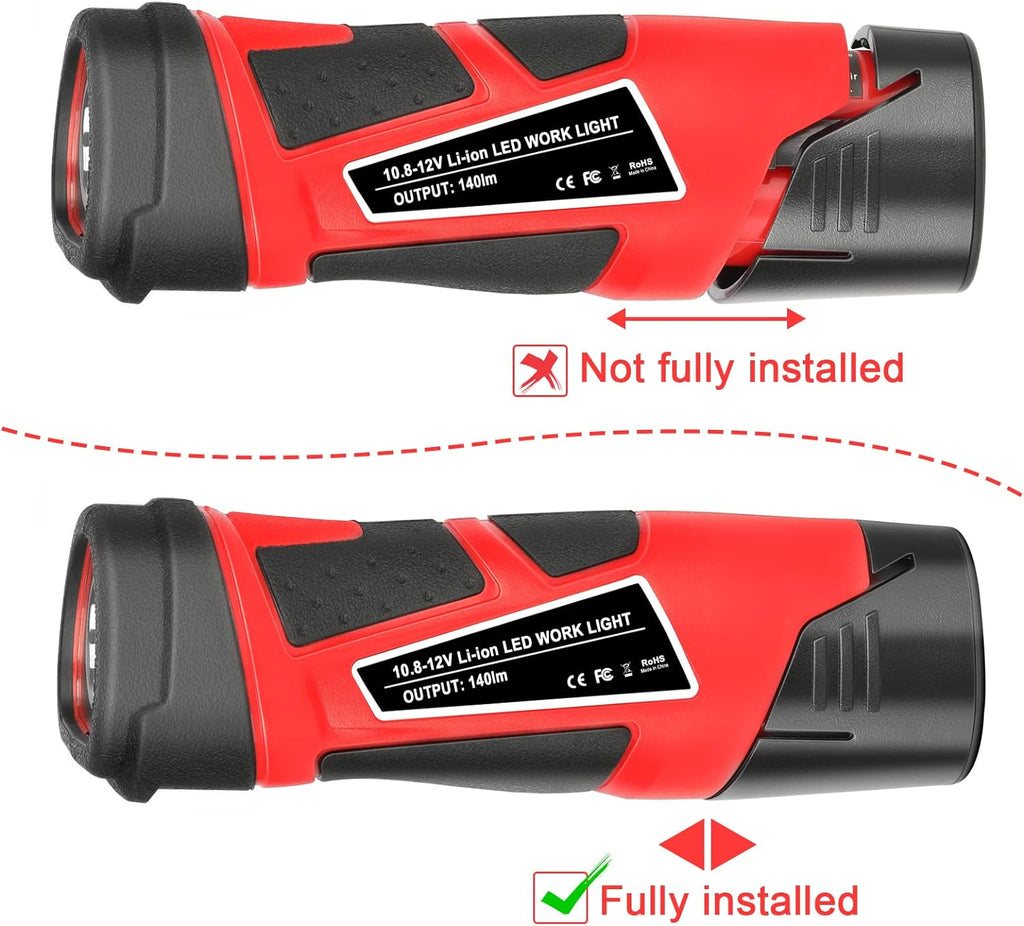 JYJZPB 12-Volt Milwaukee M12 LED Work Light Bare Tool Flashlight Compatible for Milwaukee M12 Battery 48-11-2401 48-11-2420 48-11-2412 48-11-2440